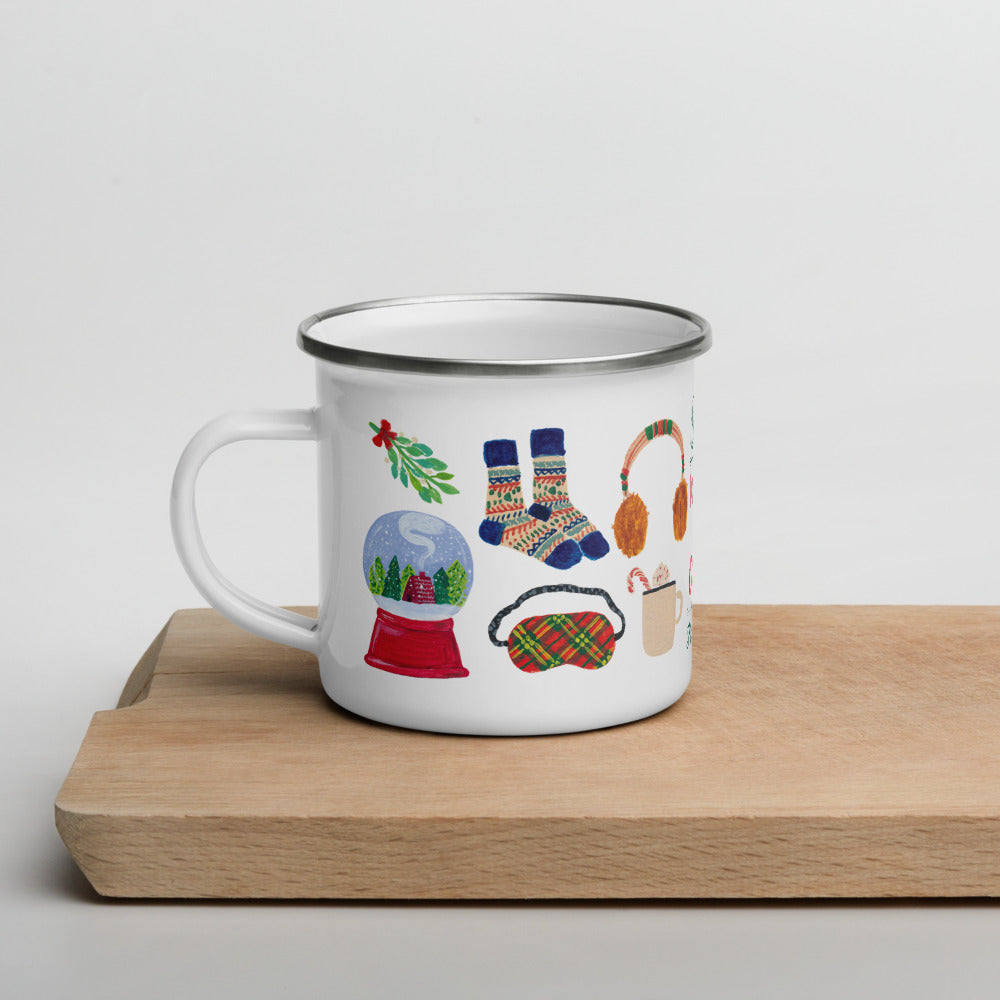 Cozy Cabin Enamel Mug