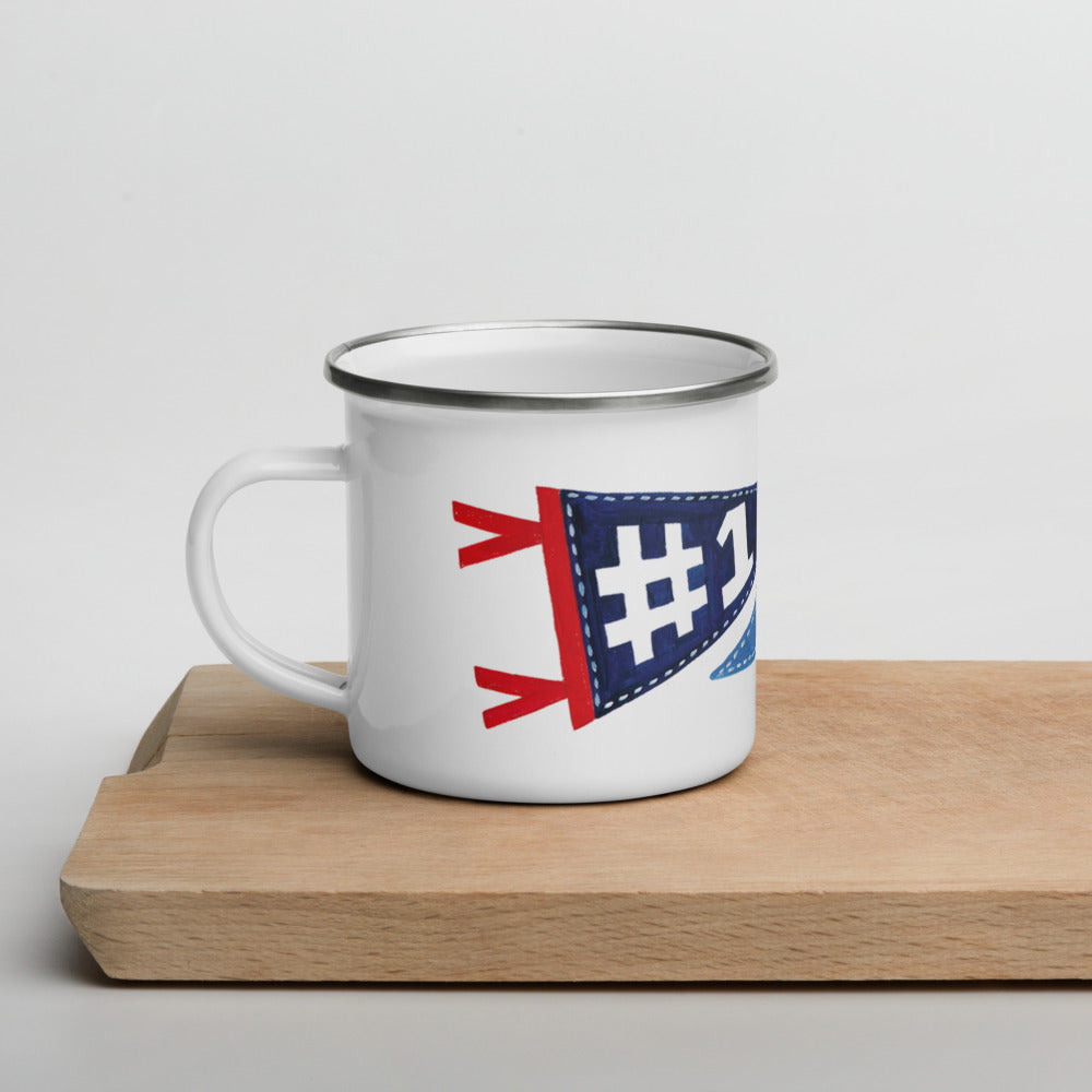 #1 Dad Enamel Mug