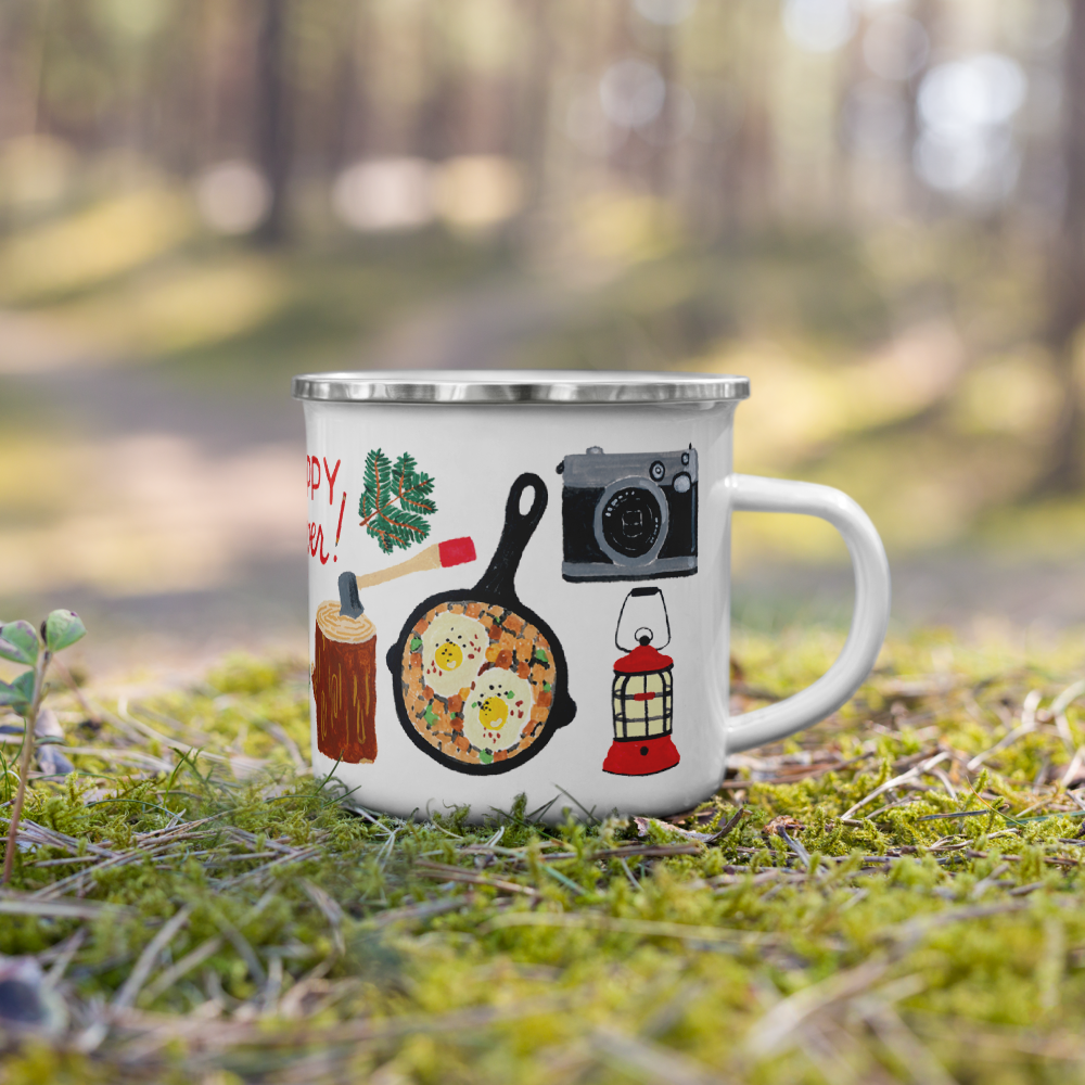 Happy Camper Enamel Mug
