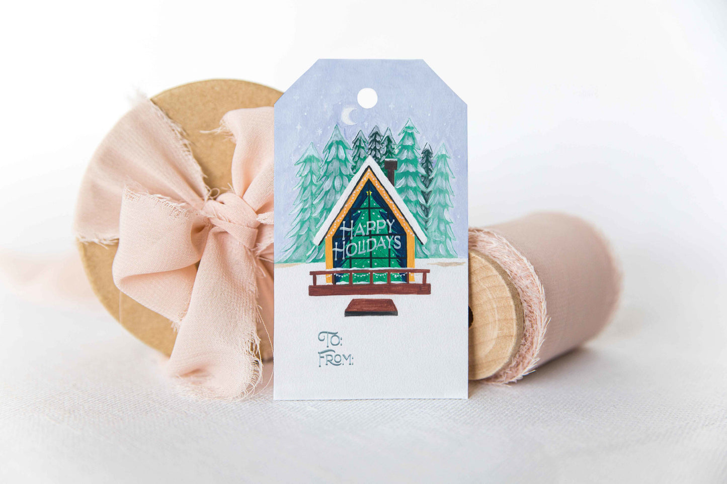 Winter Cabin Gift Tag Set