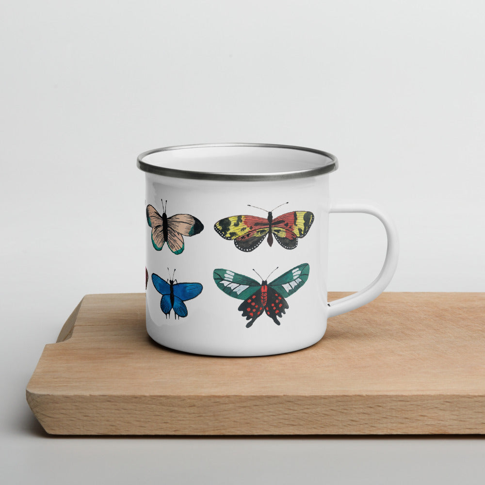 Butterflies Enamel Mug